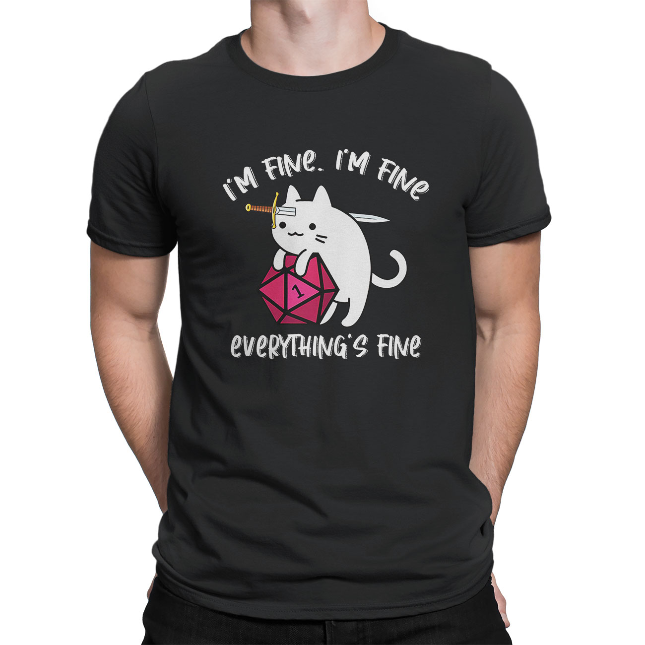 Funny T-Shirts – It’s Fine I’m Fine Everything’s Fine Cat Lovers ...