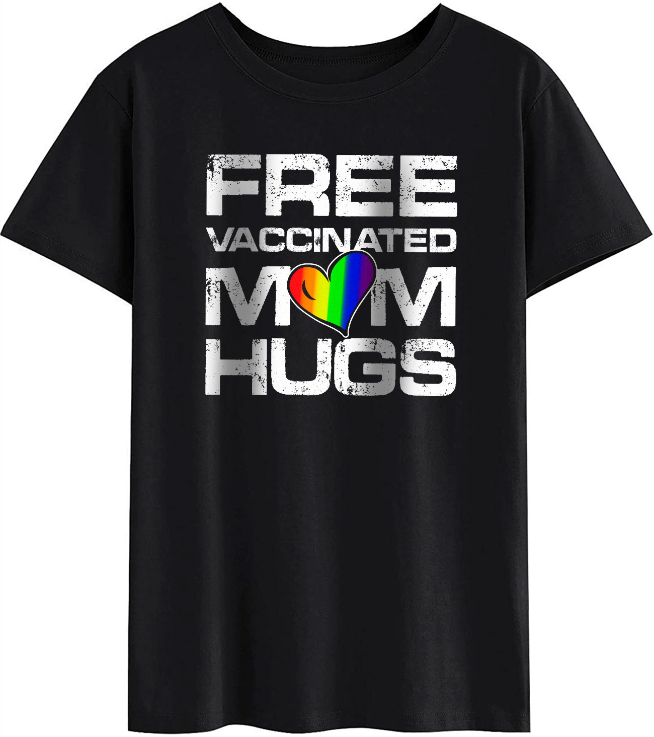 Womens Fashion T Shirts Gay Pride Lesbian Free Vaccinated Mom Hugs